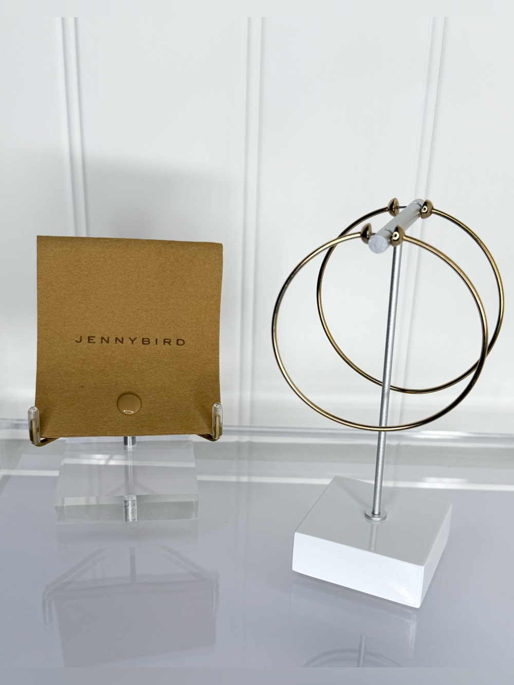 Jenny Bird Staple Hoop Earrings - Large - Gold tone - 14k plated with dusty! 🔥 - Picture 3 of 4